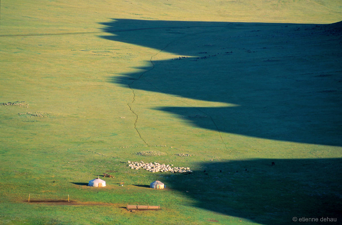 yourtes dans la steppe mongole