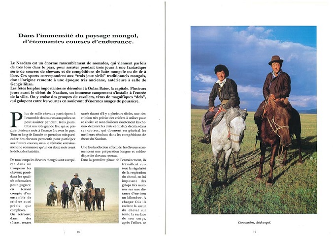 reportage sur la Mongolie en Asie dans la revue Equus