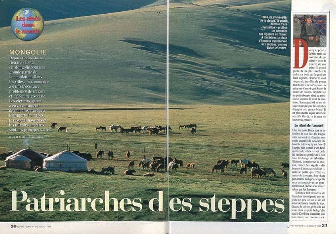 reportage sur la Mongolie dans le magazine Notre temps