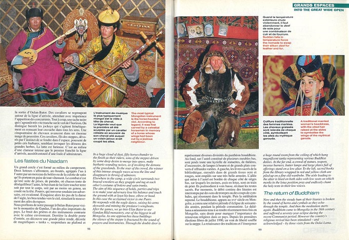 reportage sur la Mongolie et les  nomades dans la revue Atlas