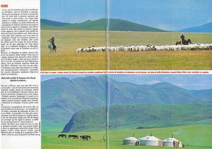 reportage sur les nomades de Mongolie en Asie dans le Figaro magazine
